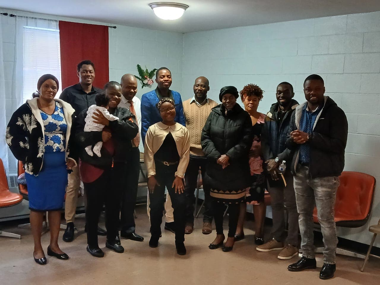 Church members smiling together